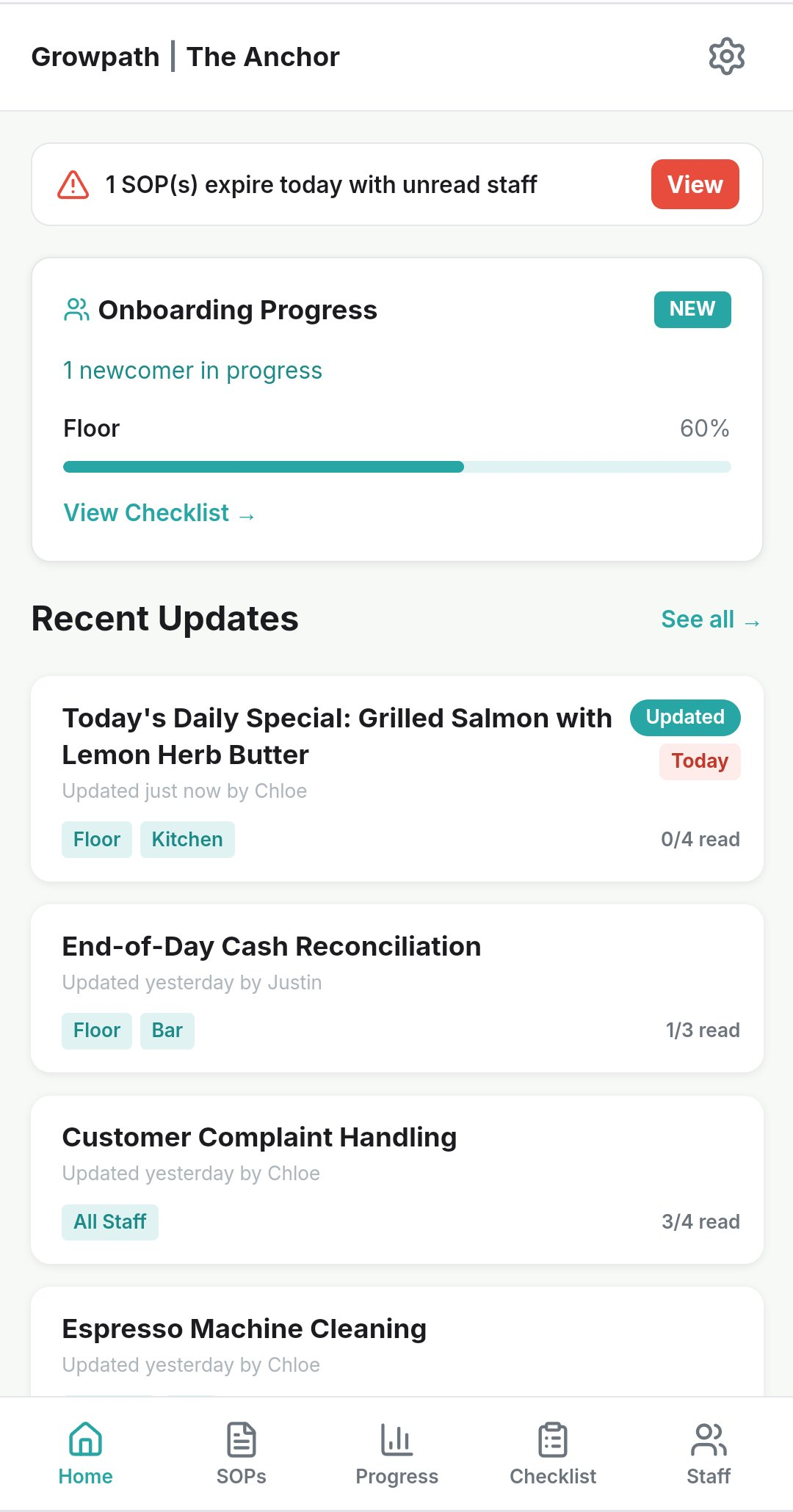 Growpath dashboard screenshot